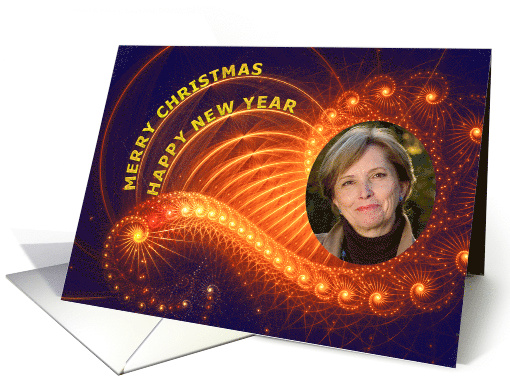 Add a photo, Spirals and lights Christmas card (852026)