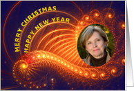 Add a photo, Spirals and lights Christmas card