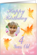 A beautiful Fairy 4th birthday photo card