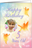 A beautiful Fairy 5th birthday photo card