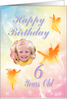6th Birthday Fairies Add a Photo card