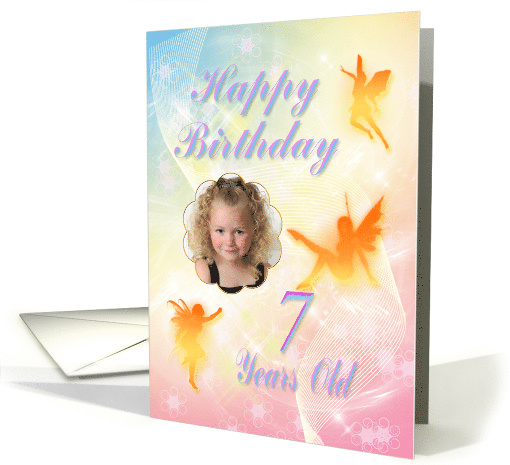 7th Birthday Fairies Add a Photo card (852453)