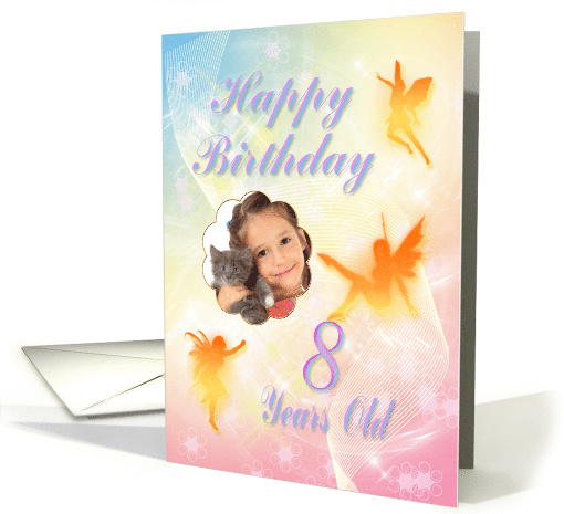 8th Birthday Fairies Add a Photo card (852454)