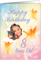 8th Birthday Fairies Add a Photo card