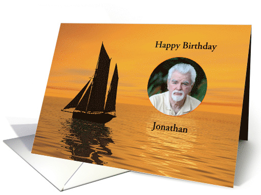 Yacht in the Sunset Photo Birthday card (852462)