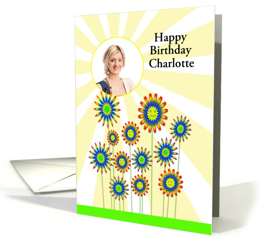 Happy Flowers Photo Birthday card (852472)