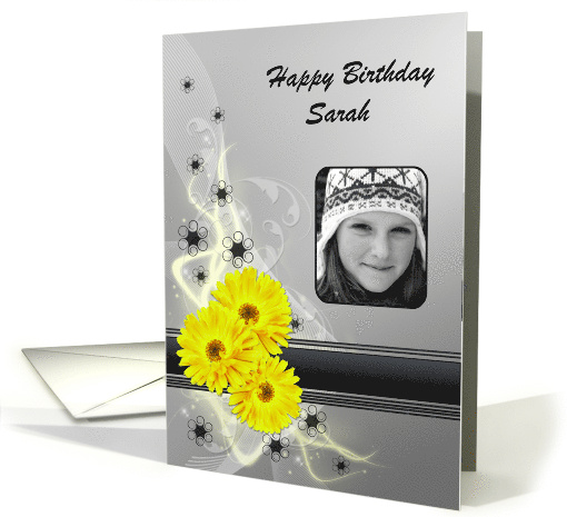 Add a picture Yellow Flowers Birthday card (852599)