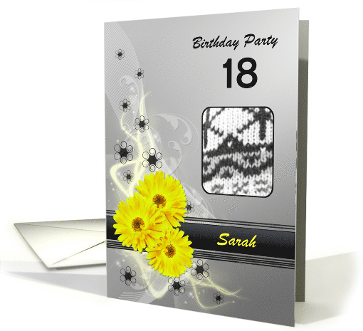 Photo Yellow Flowers Birthday Party Invitation card (852600)