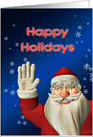 Santa Waving Happy Holidays for a Business card