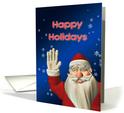 Santa Waving Happy Holidays card (855537)