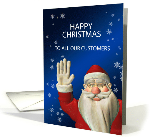 Customers, Santa Waving Happy Christmas card (855538)