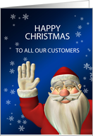 Customers, Santa Waving Happy Christmas card