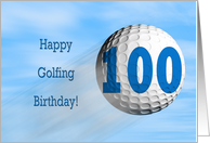 Age 100, Golfing birthday card. card