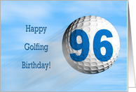 Age 96, Golfing birthday card. card