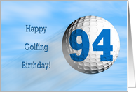 Age 94, Golfing birthday card. card
