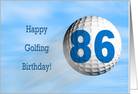 Age 86, Golfing birthday card. card
