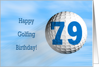 Age 79, Golfing birthday card. card