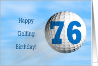 Age 76, Golfing birthday card. card