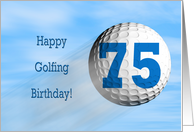 Age 75, Golfing birthday card. card