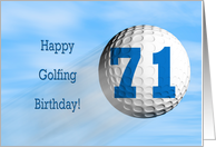 Age 71, Golfing birthday card. card