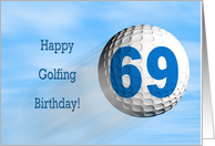 Age 69, Golfing birthday card. card