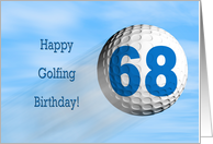 Age 68, Golfing birthday card. card