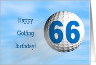 Age 66, Golfing birthday card. card