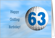 Age 63, Golfing birthday card. card