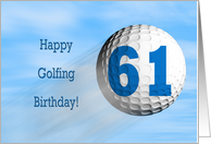 Age 61, Golfing birthday card. card