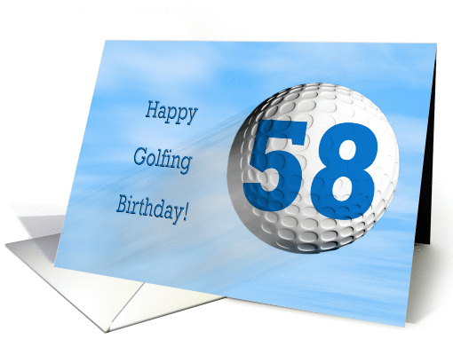 Age 58, Golfing birthday card. card (864336)