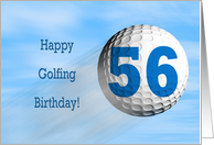 Age 56, Golfing birthday card. card