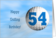Age 54, Golfing birthday card. card