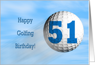 Age 51, Golfing birthday card. card