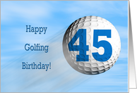 Age 45, Golfing birthday card. card