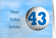 Age 43, Golfing birthday card. card