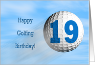 Age 19, Golfing birthday card. card