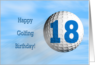 Age 18, Golfing birthday card. card