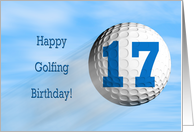 Age 17, Golfing birthday card. card