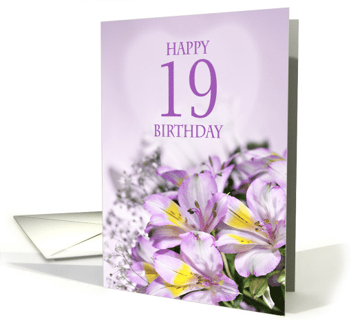 19th Birthday with Alstroemeria Lily Flowers card (877657)