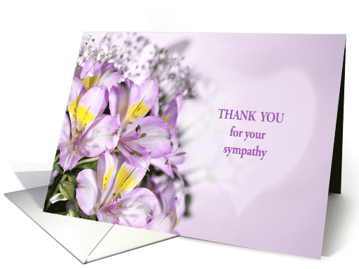 Thank you for Sympathy with Alstroemeria Lily Flowers card (877662)