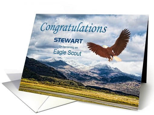 Stewart, Congratulations Eagle Scout, Custom Name card (878628)