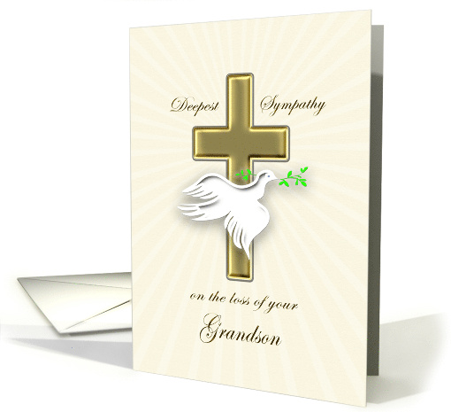 Grandson Sympathy Golden Cross card (880357)