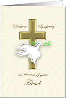 Friend Sympathy Golden Cross card