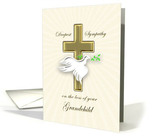 Grandchild Sympathy Golden Cross card (880385)