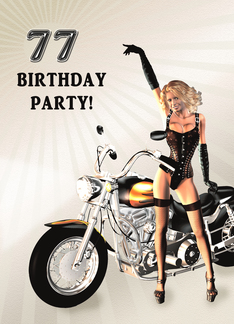 77th Birthday Party Sexy Girl and a Bike