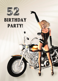 52nd Birthday Party Sexy Girl and a Bike
