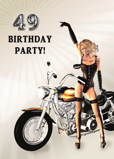 49th Birthday Party Sexy Girl and a Bike
