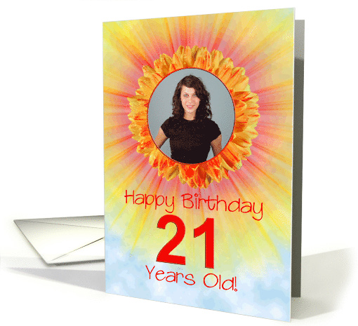 21st Birthday Photo Sunshine Flower card (886048)