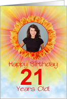 21st Birthday Photo Sunshine Flower card