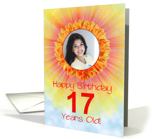 17th Birthday Photo Sunshine Flower card (886354)